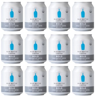 Blue Bottle Coffee Organic Cold Brew Coffee, Bold, Can, Case
